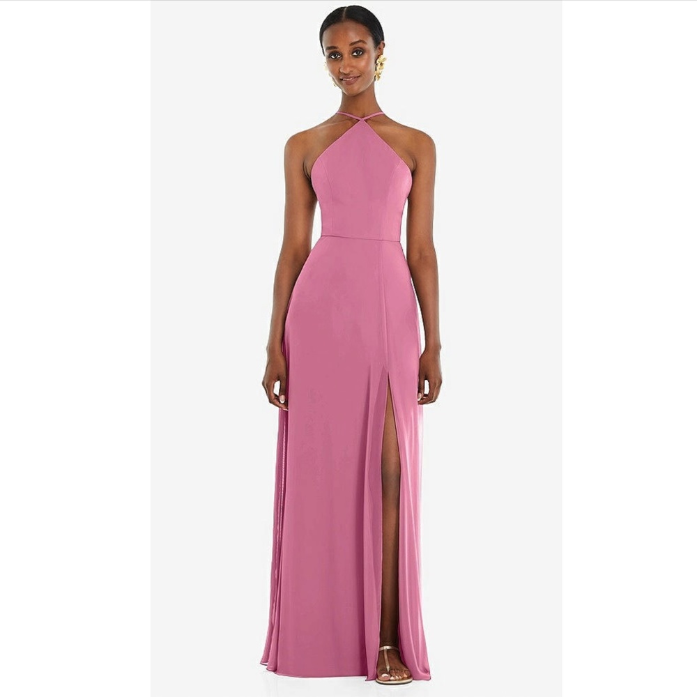 Lovely: DIAMOND HALTER MAXI DRESS WITH ADJUSTABLE STRAPS (NWT)